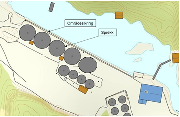 Oversiktskart av lokalitet Lianeset i Solund kommune. Illustrasjon: © Fiskeridirektoratet.