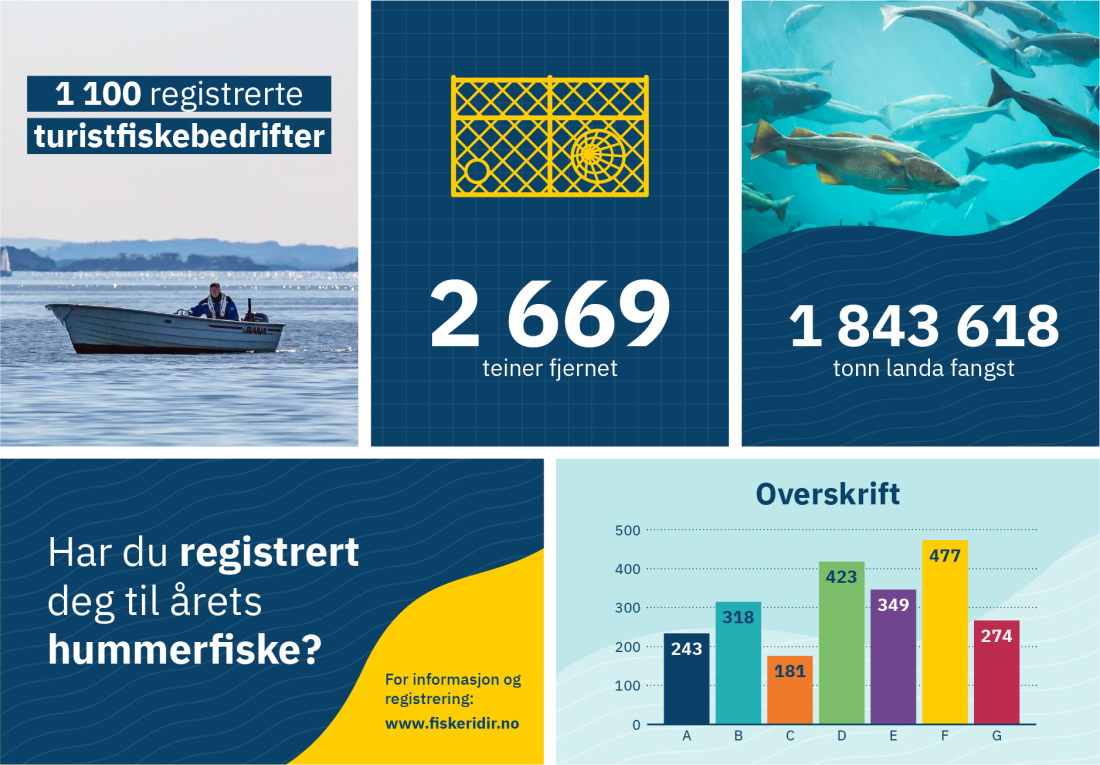 Fdir_Visningsbilde_SoMe.png Eksempel på bruk av direktoratets grafiske profil i sosiale medier.
