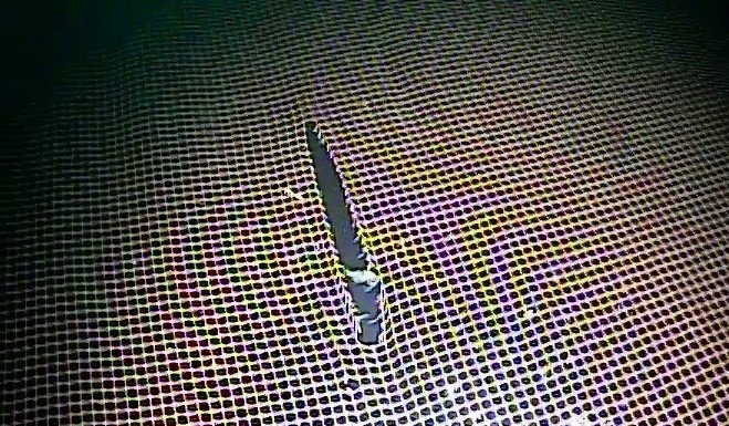 Figur 1: Bildet av hullet tatt av dykker før reparasjon