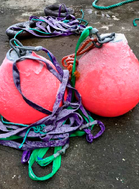 Lodd på innsiden av noten med blåser fylt med betong. Foto: Selskapet