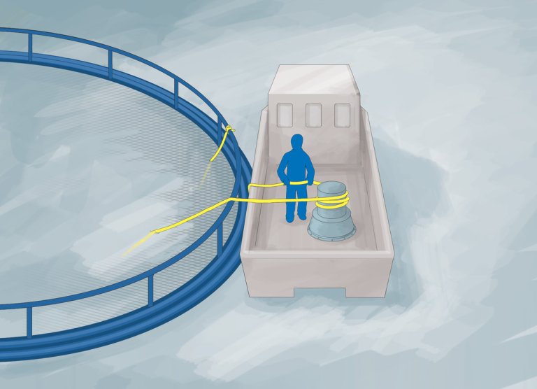 Figur 3: Håvtauet brukes til å heve eller senke håven. Foto: © EgersundNet