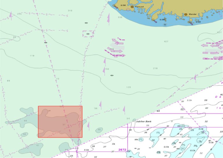 Kart over aktsomhetsomrade på Vestbanken.
