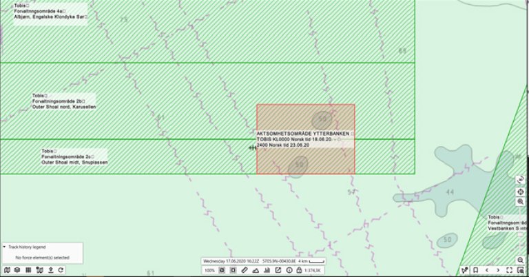 Aktsomhetsområde etablert på Ytterbanken 18.06.2020